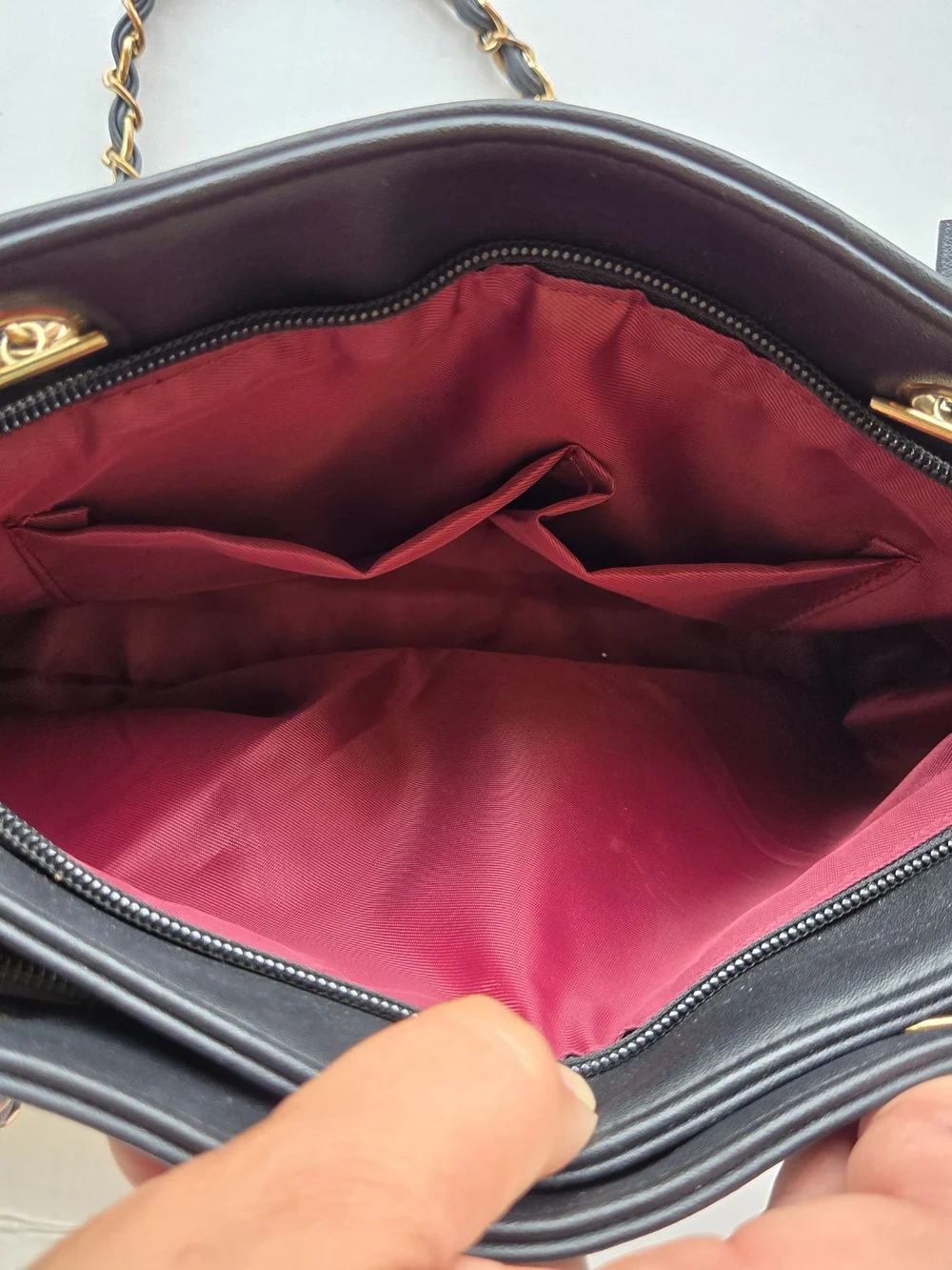 Vintage-Style Black Quilted Faux Leather Chain Shoulder Bag Tote